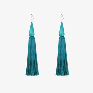 DRAPED SILK TASSEL EARRINGS