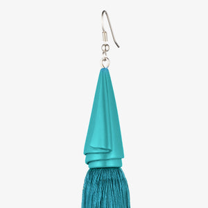 DRAPED SILK TASSEL EARRINGS