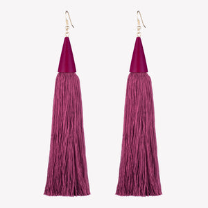 LONG SILK TASSEL EARRINGS
