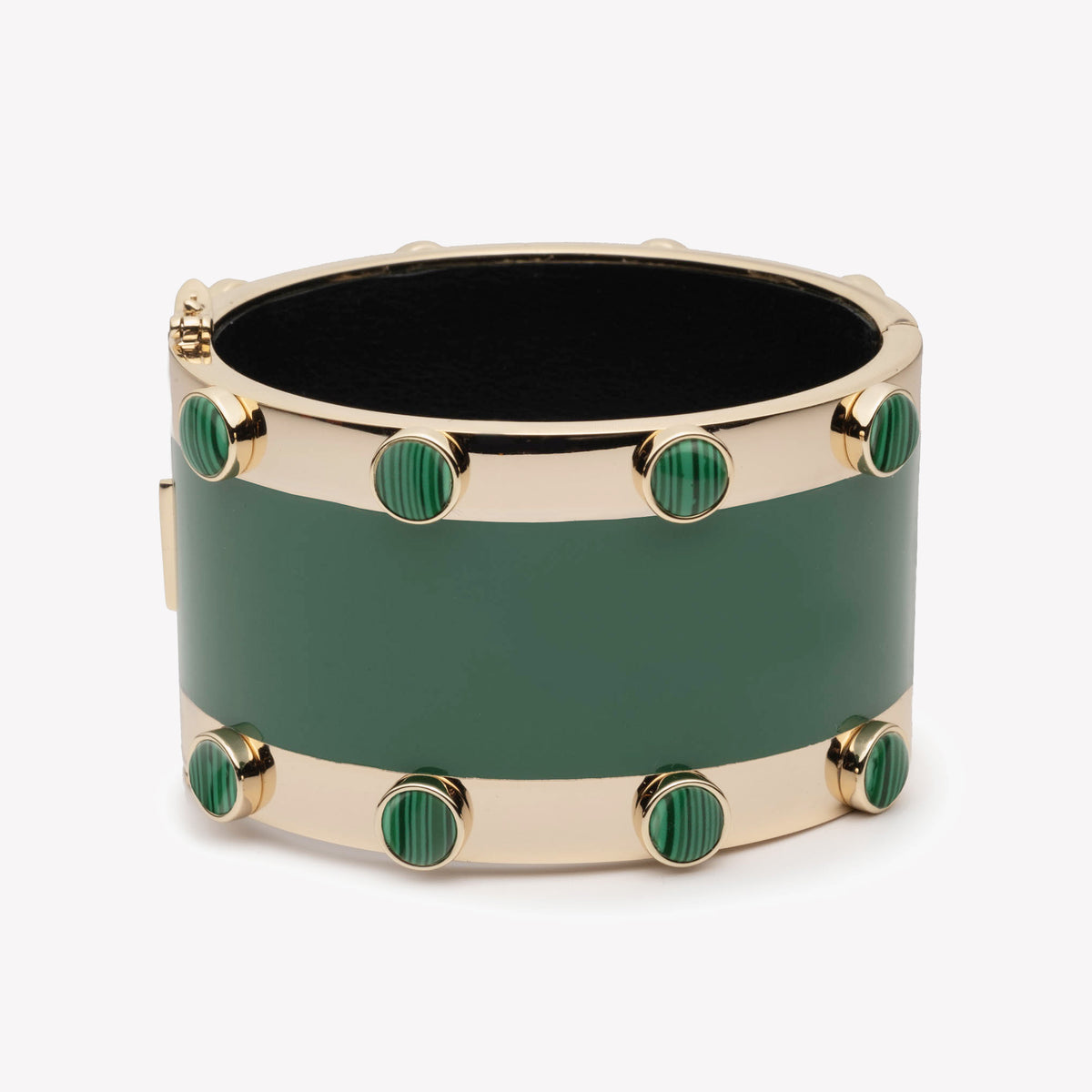 INLAID CABOCHON CUFF - MALACHITE