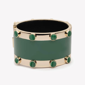 INLAID CABOCHON CUFF - MALACHITE