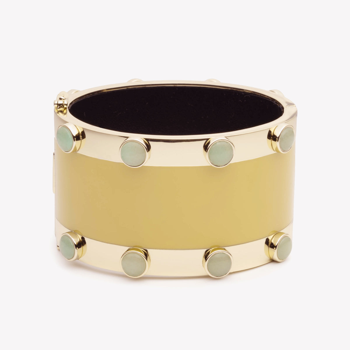 INLAID CABOCHON CUFF - JADE