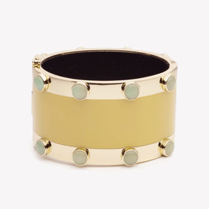 INLAID CABOCHON CUFF - JADE