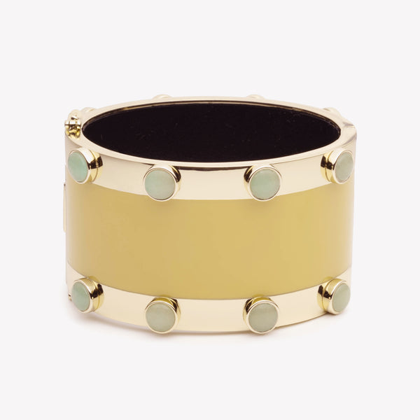 INLAID CABOCHON CUFF - JADE