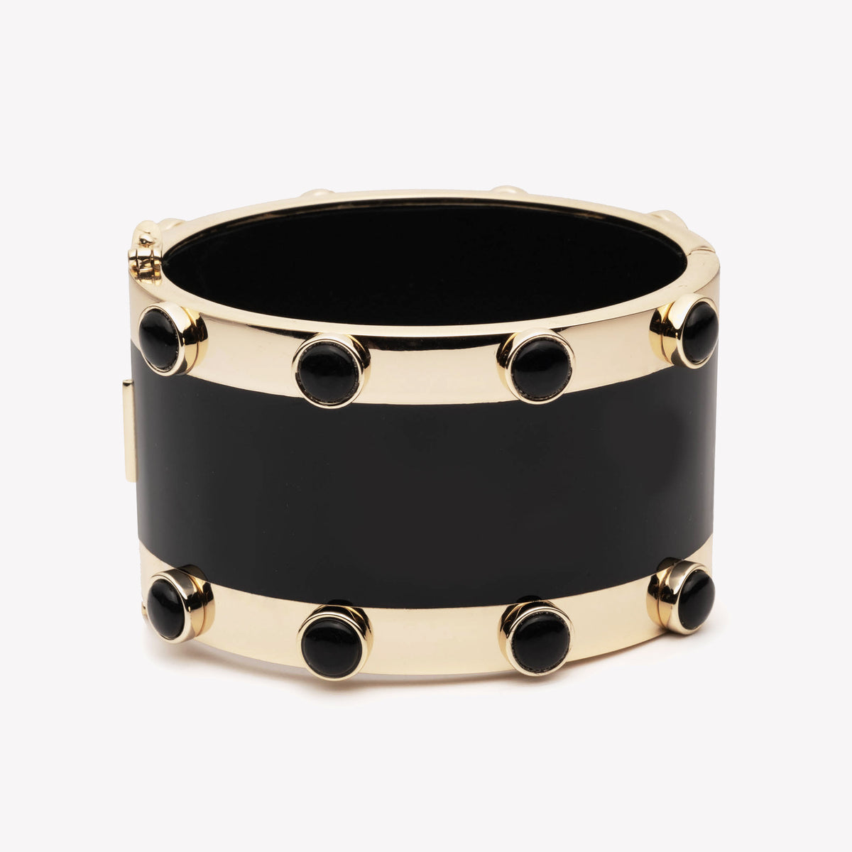INLAID CABOCHON CUFF - ONYX