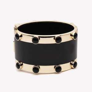 INLAID CABOCHON CUFF - ONYX
