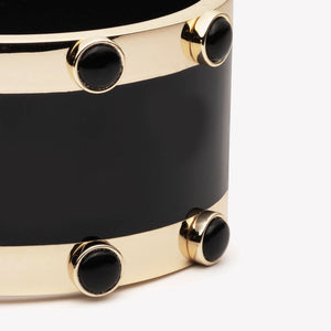 INLAID CABOCHON CUFF - ONYX