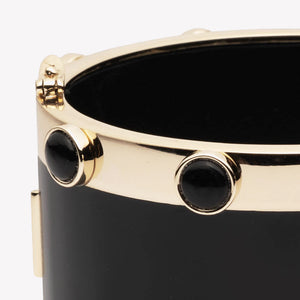 INLAID CABOCHON CUFF - ONYX