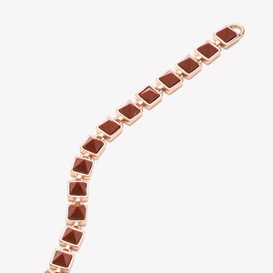PYRAMID TENNIS BRACELET - CARNELIAN