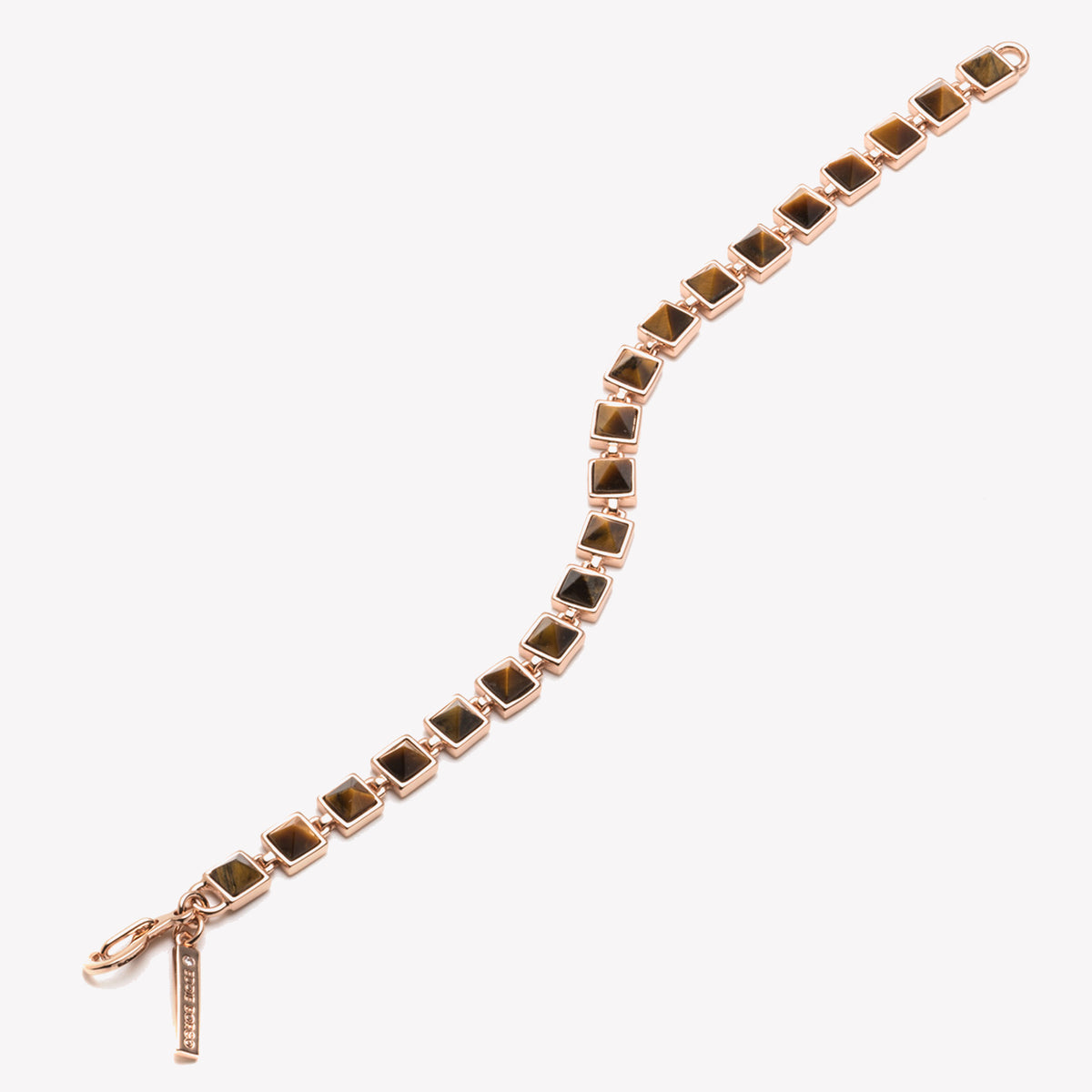 PYRAMID TENNIS BRACELET - TIGER EYE