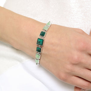 GRADUATED PYRAMID BRACELET - MALACHITE