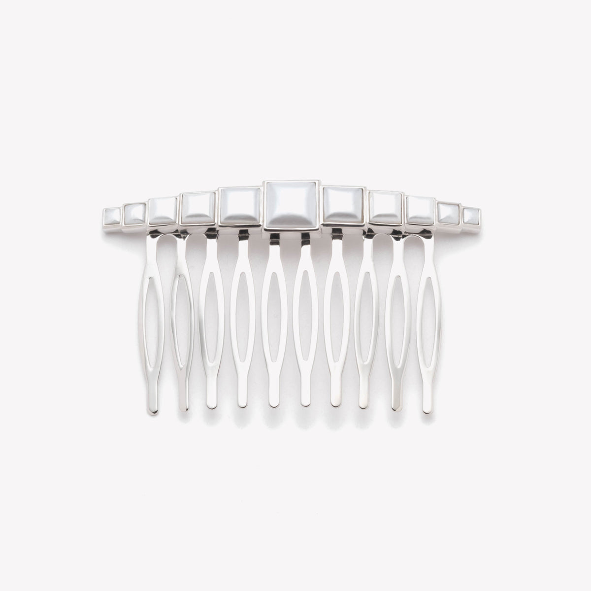 GRADUATED SQUARE PEARL HAIR COMB