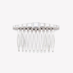 GRADUATED SQUARE PEARL HAIR COMB