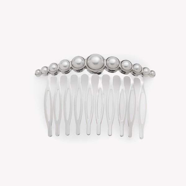 GRADUATED ROUND PEARL HAIR COMB