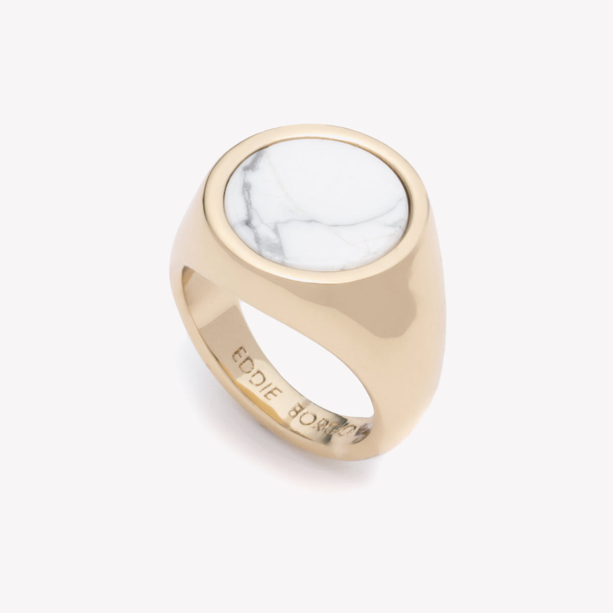 INLAID SIGNET RING - HOWLITE