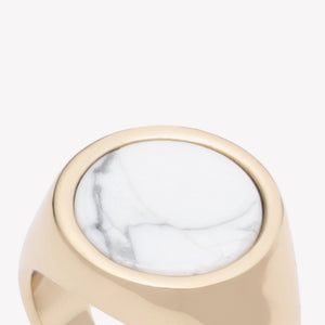 INLAID SIGNET RING - HOWLITE