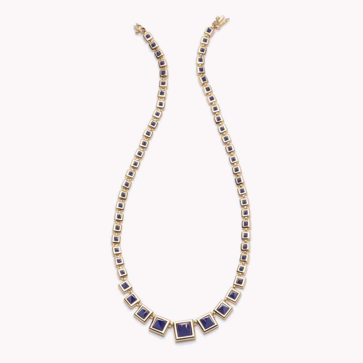 GRADUATED PYRAMID NECKLACE - LAPIS LAZULI