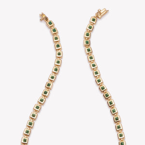 GRADUATED PYRAMID NECKLACE - MALACHITE