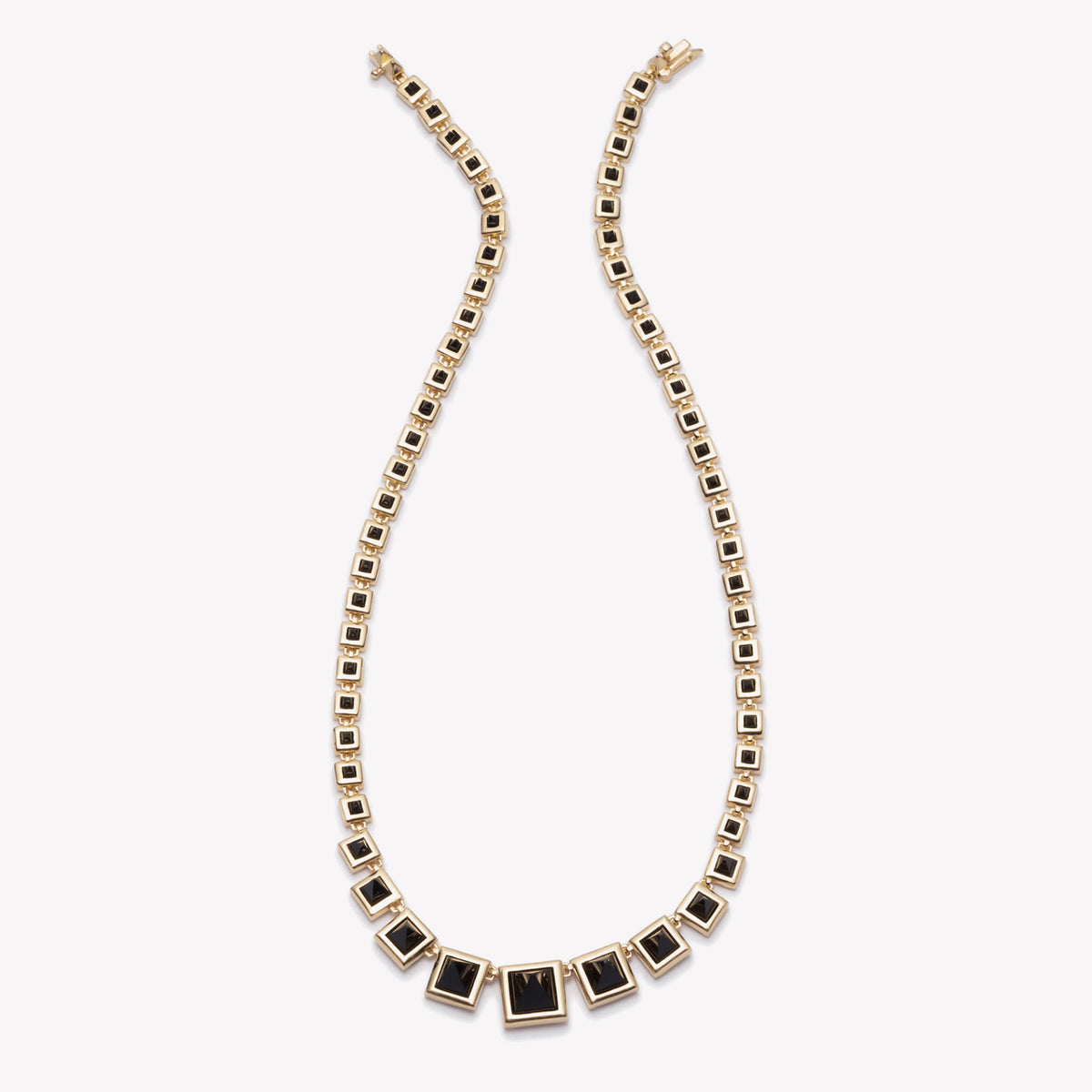GRADUATED PYRAMID NECKLACE - ONYX