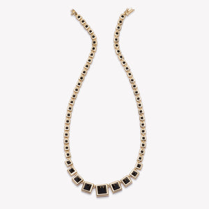 GRADUATED PYRAMID NECKLACE - ONYX