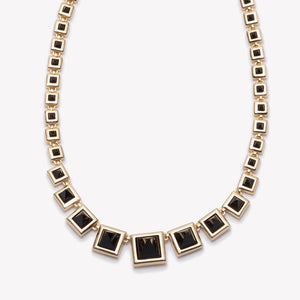 GRADUATED PYRAMID NECKLACE - ONYX