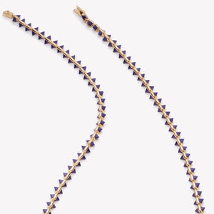 INLAID PYRAMID NECKLACE - LAPIS LAZULI