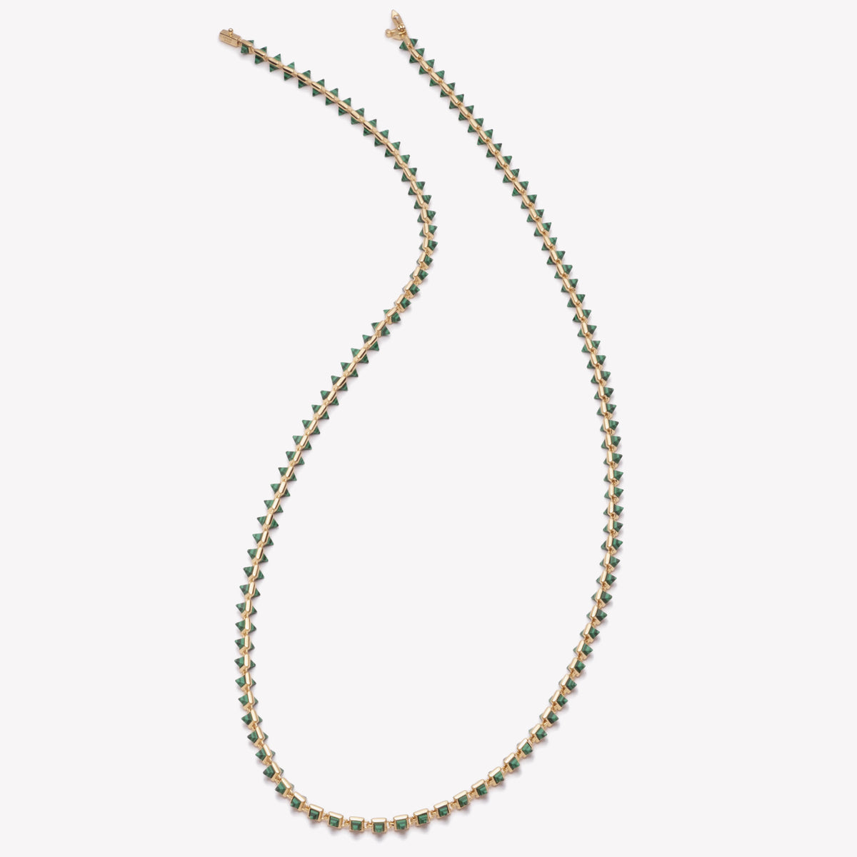 INLAID PYRAMID NECKLACE - MALACHITE