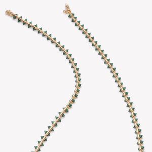 INLAID PYRAMID NECKLACE - MALACHITE