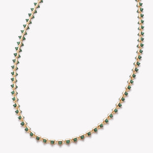 INLAID PYRAMID NECKLACE - MALACHITE