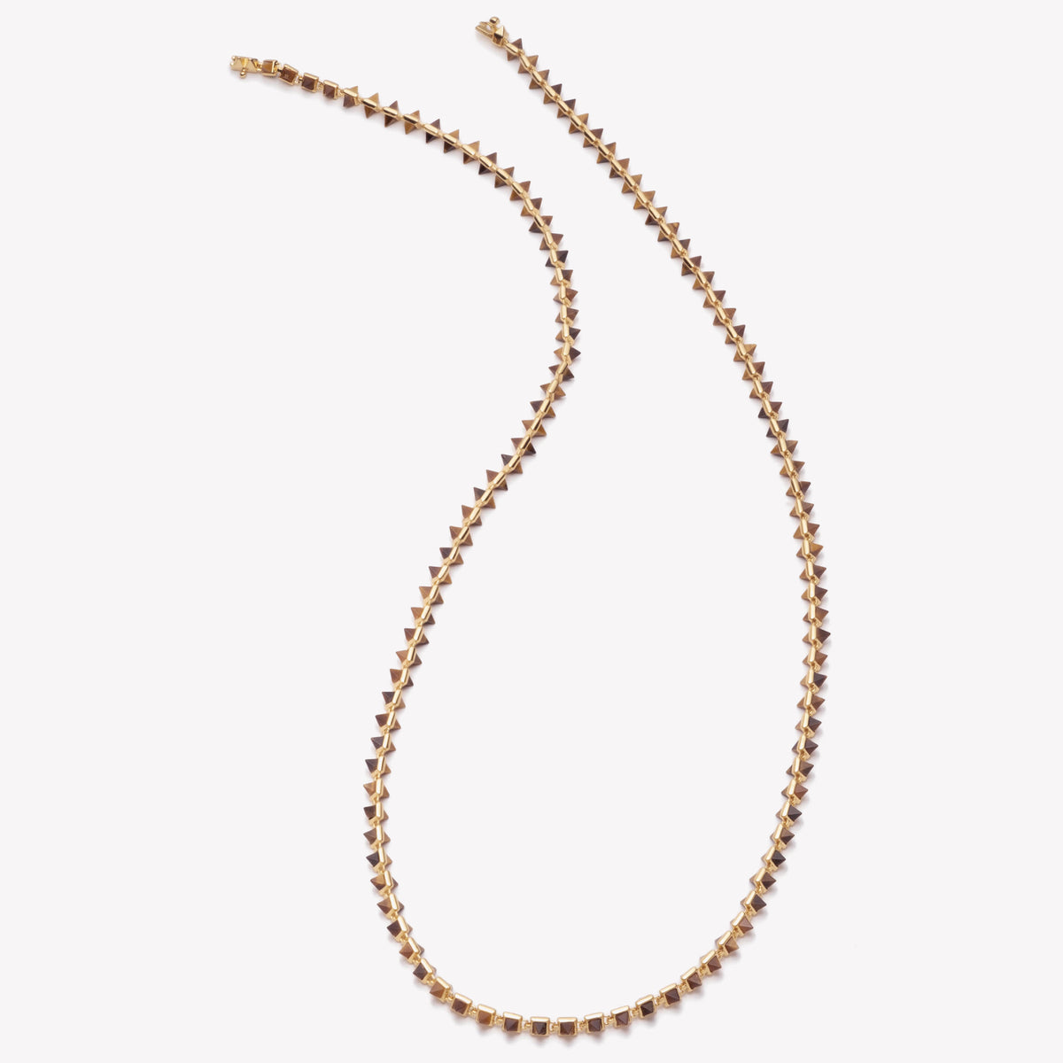 INLAID PYRAMID NECKLACE - TIGER EYE