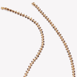 INLAID PYRAMID NECKLACE - TIGER EYE