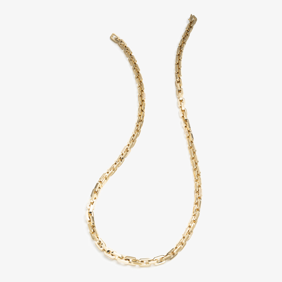 Pave Smooth Supra Link Necklace Gold – EDDIE BORGO