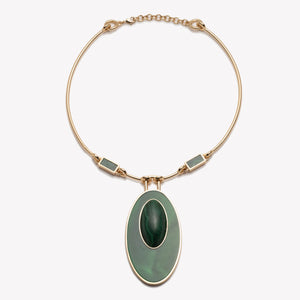 INLAID CABOCHON NECKPIECE - MALACHITE