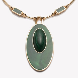 INLAID CABOCHON NECKPIECE - MALACHITE