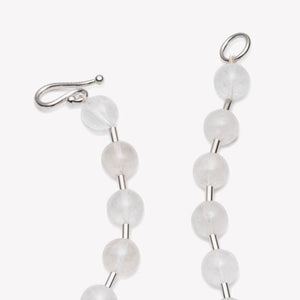 BEADED BALL CHAIN NECKLACE - QUARTZ