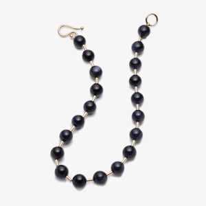 BEADED BALL CHAIN NECKLACE - SANDSTONE