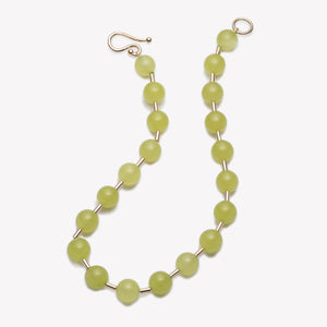 BEADED BALL CHAIN NECKLACE - JADE