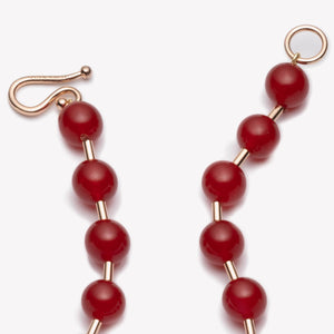BEADED BALL CHAIN NECKLACE - CARNELIAN