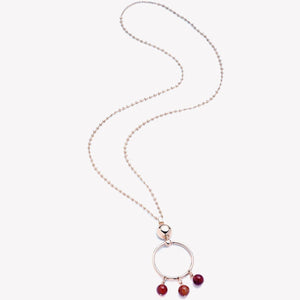 BEADED BARBELL PENDANT - CARNELIAN