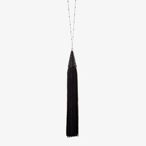 PAVÉ SILK TASSEL NECKLACE