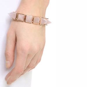 PYRAMID BRACELET - ROSE QUARTZ