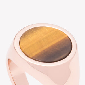 INLAID SIGNET RING - TIGER EYE
