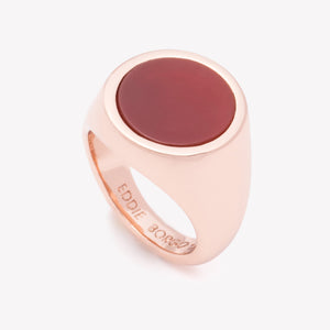 INLAID SIGNET RING - CARNELIAN