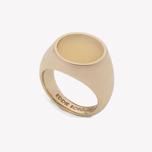 INLAID SIGNET RING - ARAGONITE