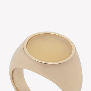 INLAID SIGNET RING - ARAGONITE