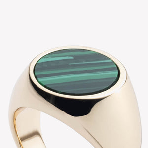 INLAID SIGNET RING - MALACHITE