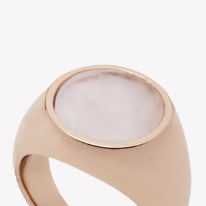 INLAID SIGNET RING - ROSE QUARTZ