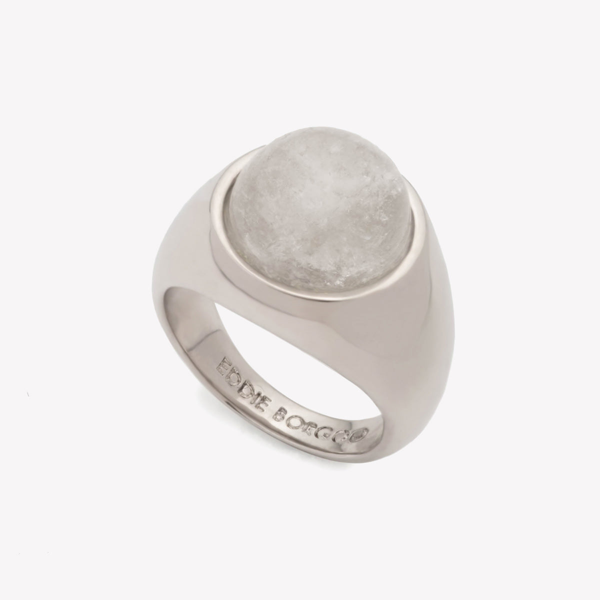 INLAID DOME SIGNET RING - QUARTZ