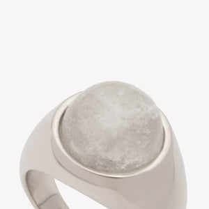 INLAID DOME SIGNET RING - QUARTZ