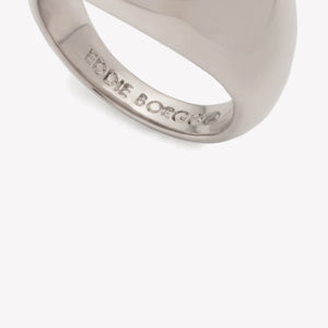 INLAID DOME SIGNET RING - QUARTZ